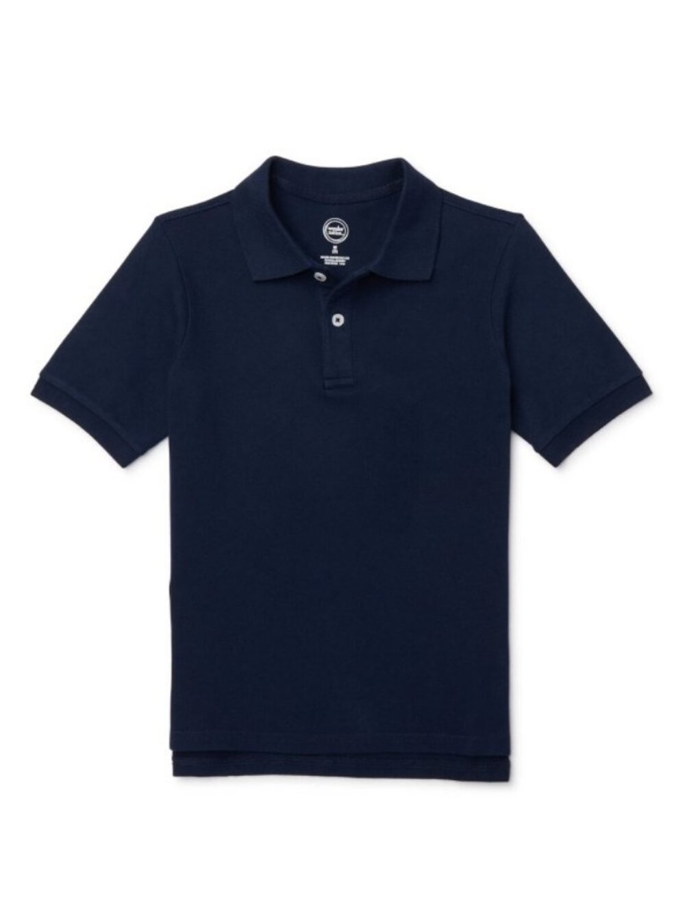 2- Pack Wonder Nation Boys Navy Polo Shirts  Size S 6-7 Cotton Blend Uniform